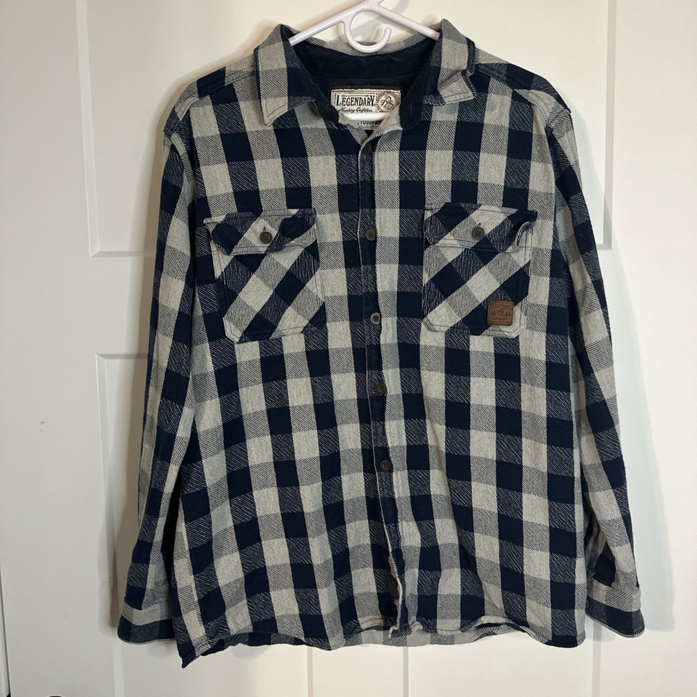 Legendary Whitetails Blue and White Plaid Shirt